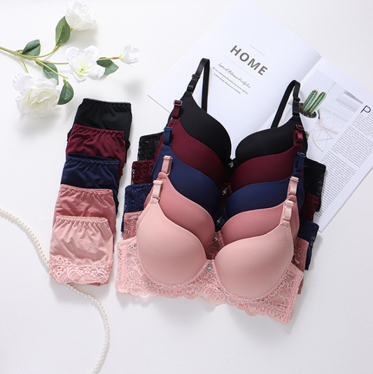 Women's fancy Wirefree Comfort Sexy Bra & Panty Set (Pack of 5)